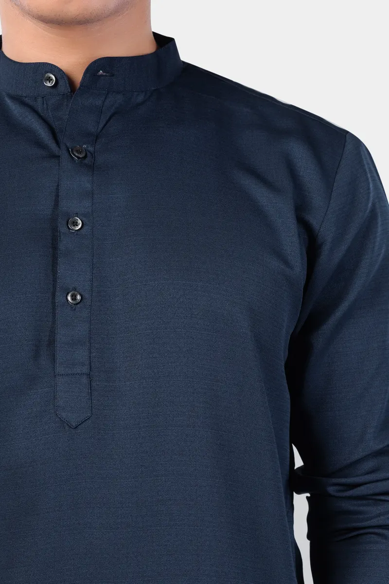 Mirage Blue Subtle Sheen Viscose Kurta 4