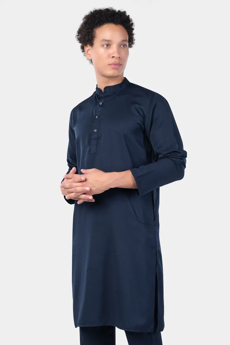 Mirage Blue Subtle Sheen Viscose Kurta 5