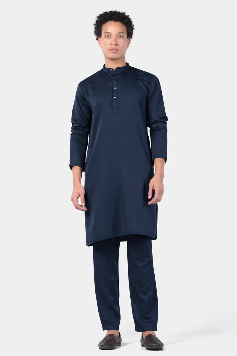 Mirage Blue Subtle Sheen Viscose Kurta 7