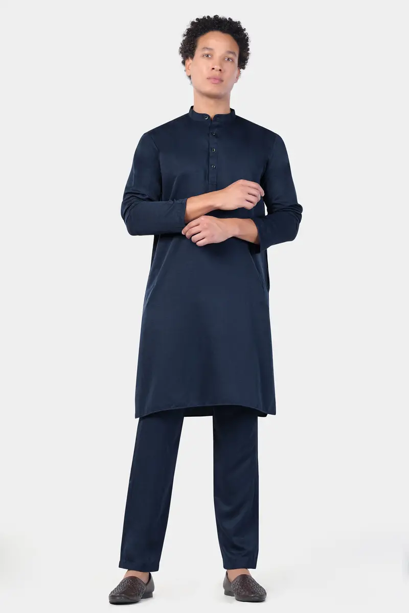 Mirage Blue Subtle Sheen Viscose Kurta Set 2