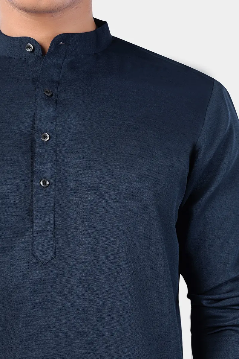 Mirage Blue Subtle Sheen Viscose Kurta Set 4