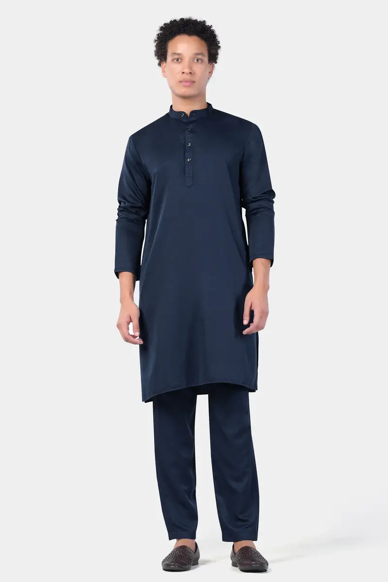 Mirage Blue Subtle Sheen Viscose Kurta Set 6