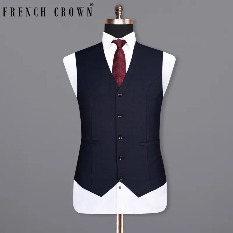 Mirage Blue Super Fine Subtle Plaid Woolrich Waistcoat 1