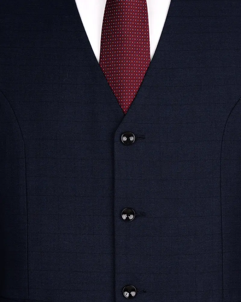Mirage Blue Super Fine Subtle Plaid Woolrich Waistcoat 5
