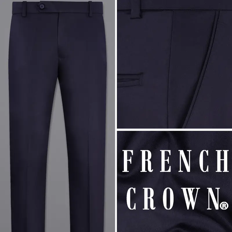 Mirage Blue Textured Pant 1