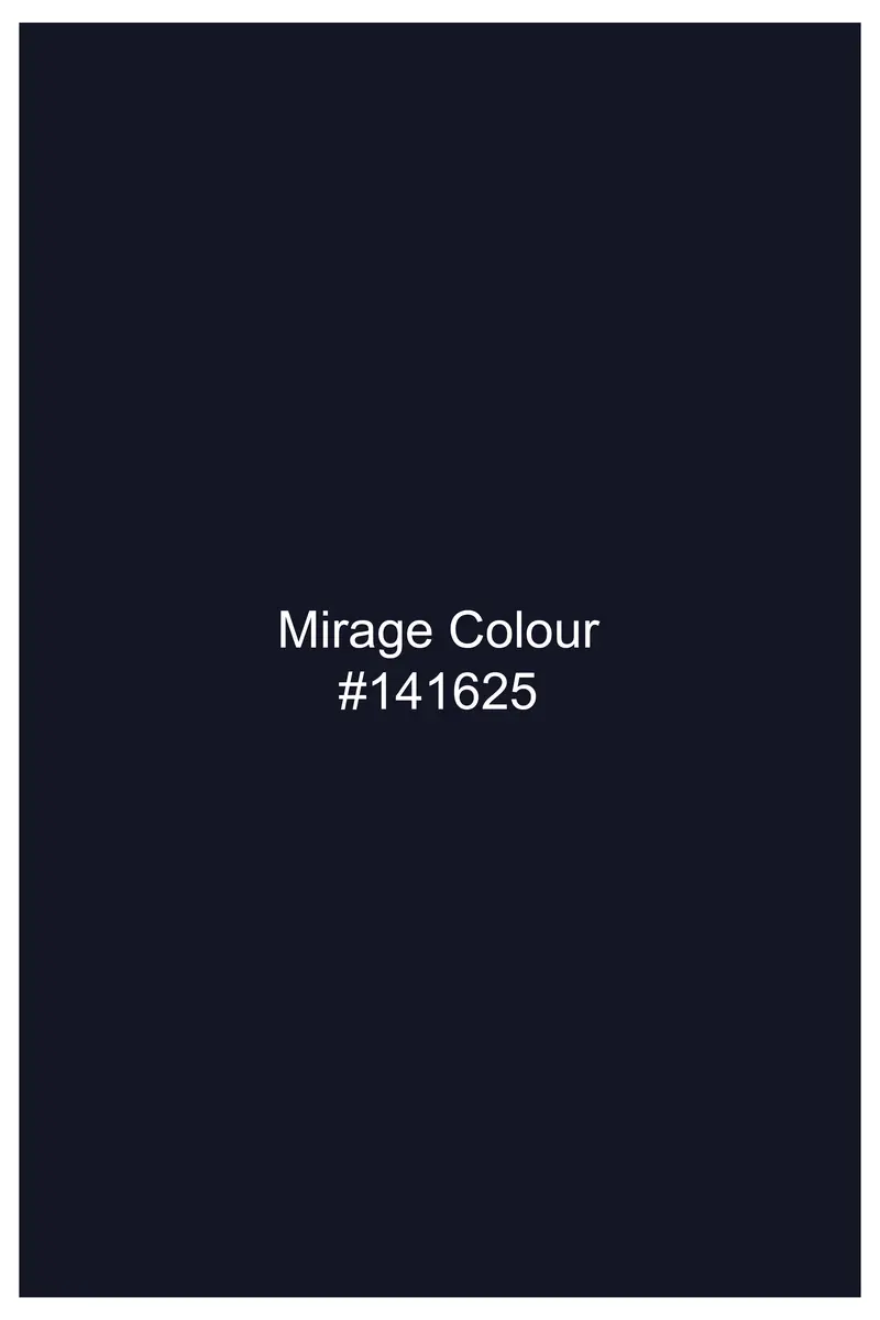 Mirage Blue Windowpane Dobby Textured Premium Giza Cotton Shirt 8