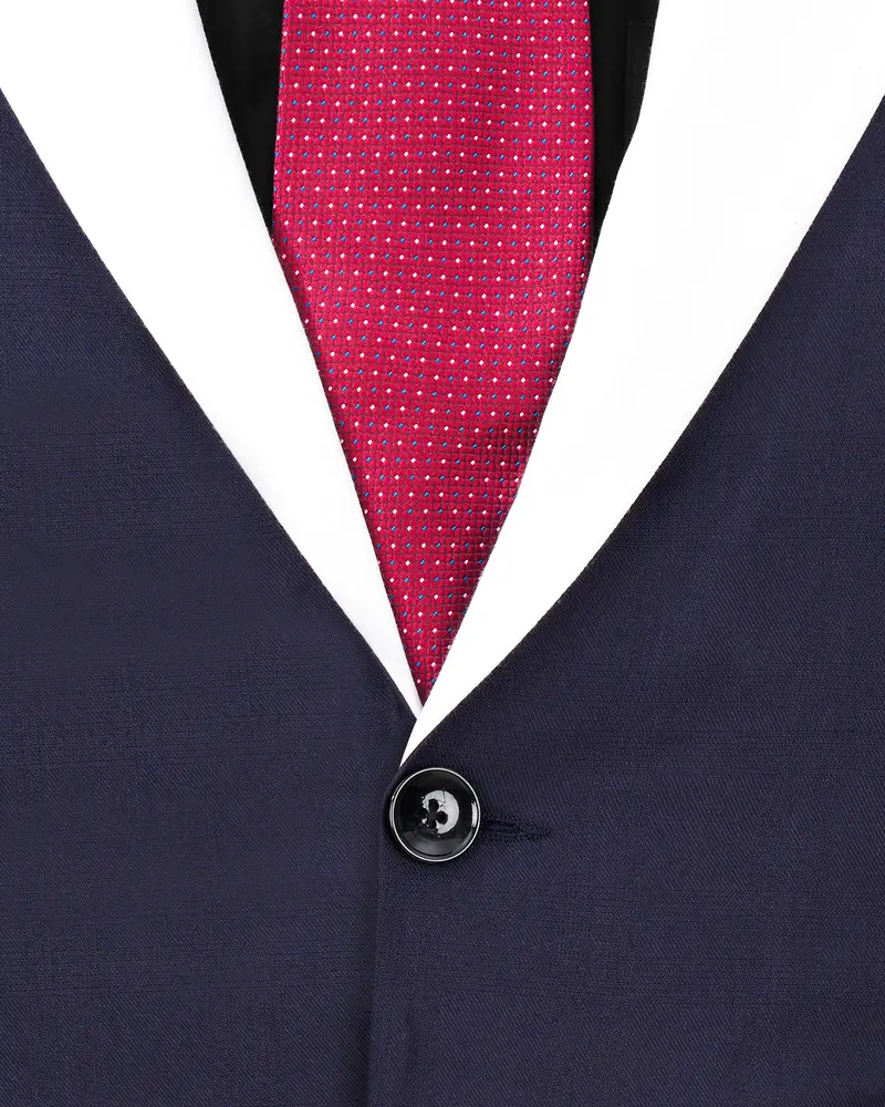Mirage Blue With White Lapels Single Breasted Blazer 4