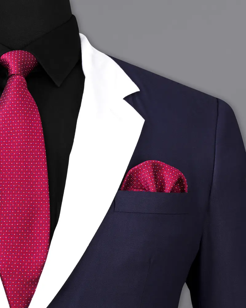 Mirage Blue With White Lapels Single Breasted Blazer 6