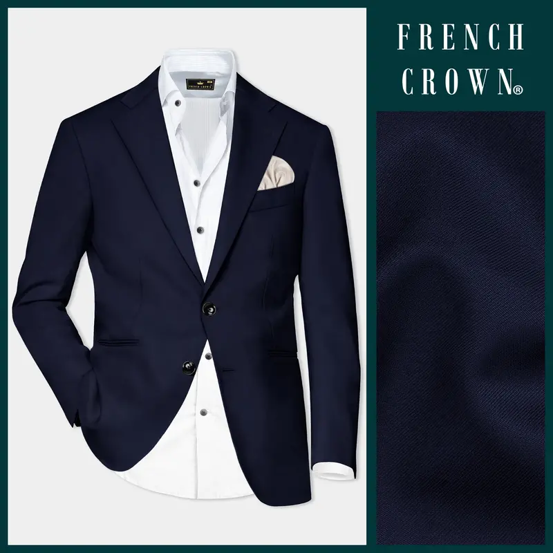 Mirage Blue Wool Rich Single Breasted Blazer 1