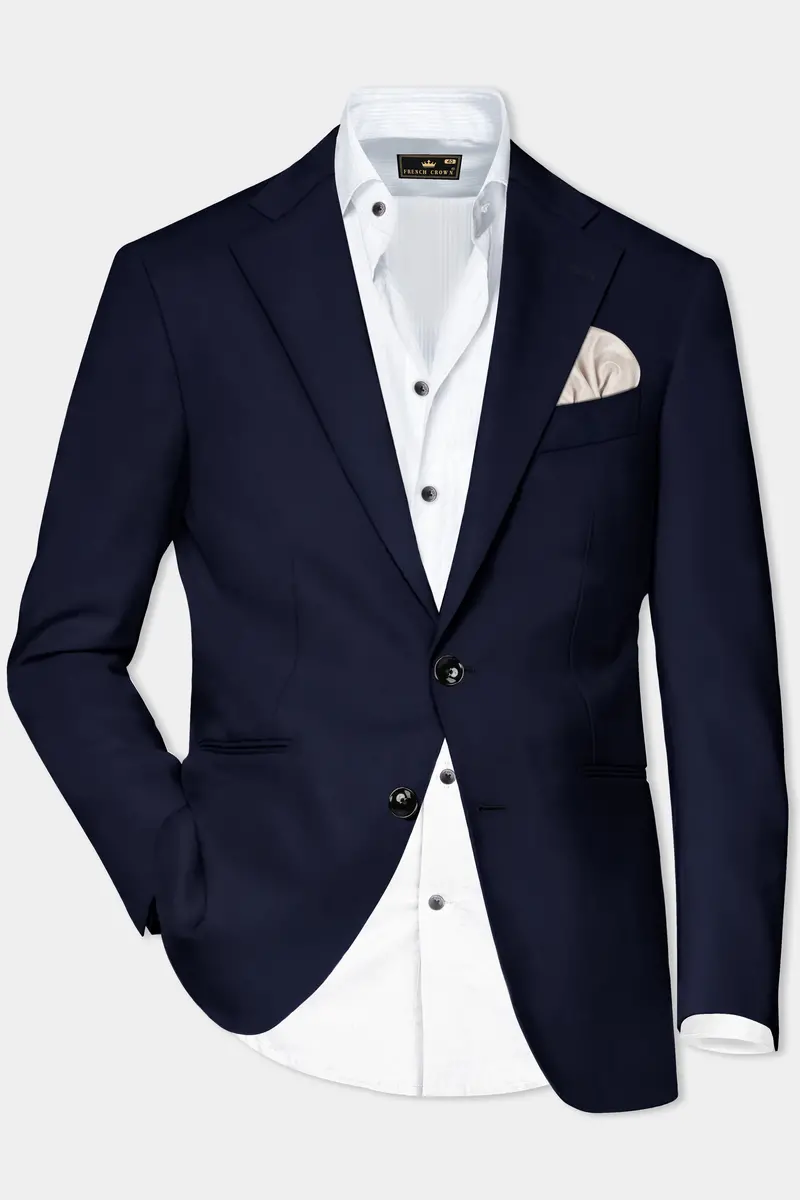 Mirage Blue Wool Rich Single Breasted Blazer 2