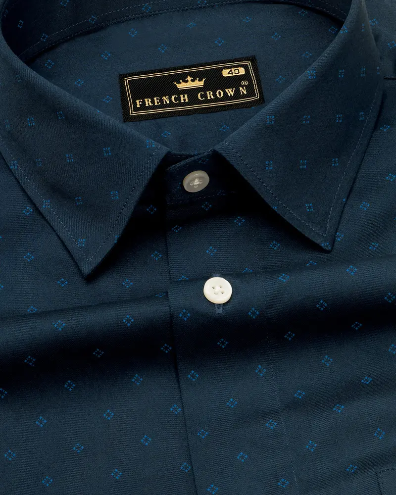 Mirage Dark Blue With Rhino Blue Super Soft Premium Cotton Shirt 1