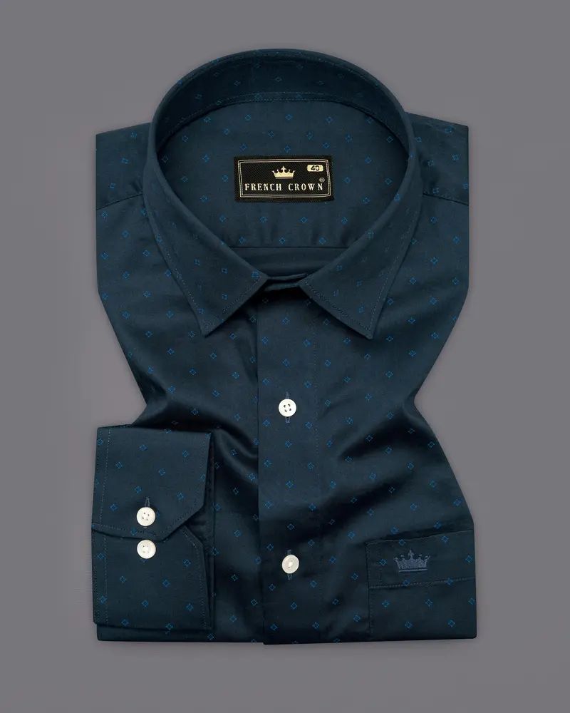 Mirage Dark Blue With Rhino Blue Super Soft Premium Cotton Shirt 3
