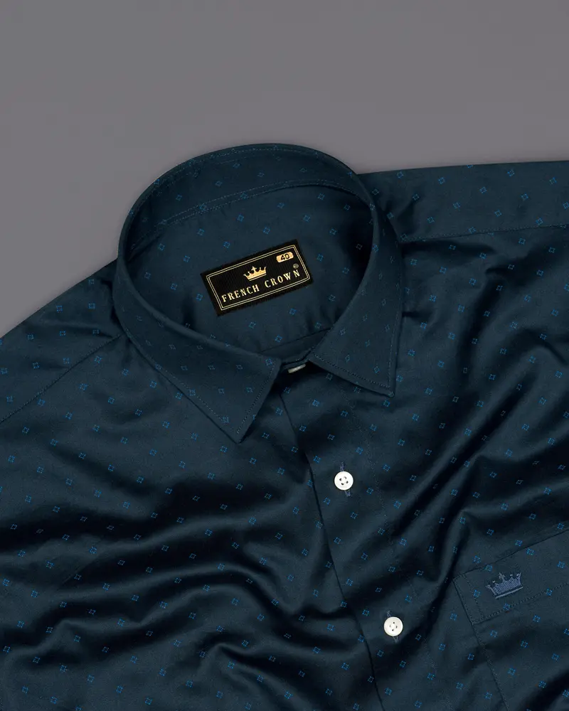 Mirage Dark Blue With Rhino Blue Super Soft Premium Cotton Shirt 4