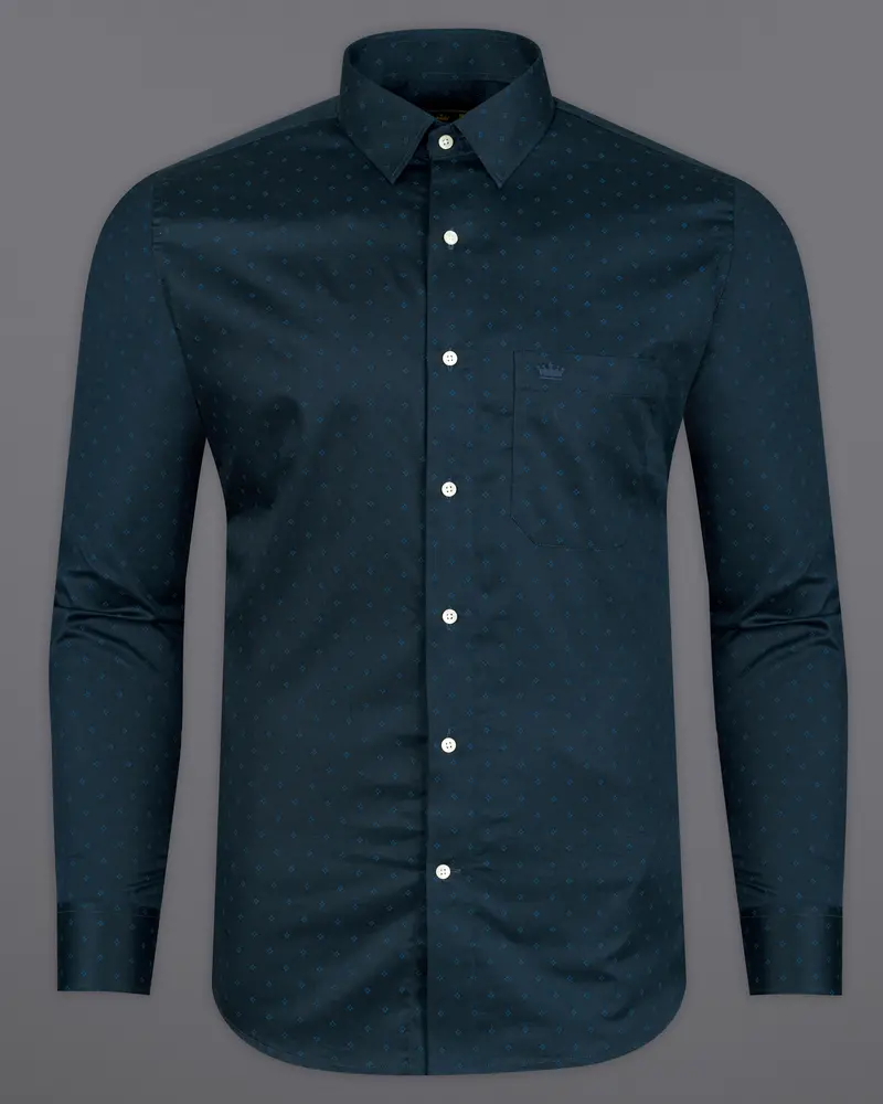 Mirage Dark Blue With Rhino Blue Super Soft Premium Cotton Shirt 5