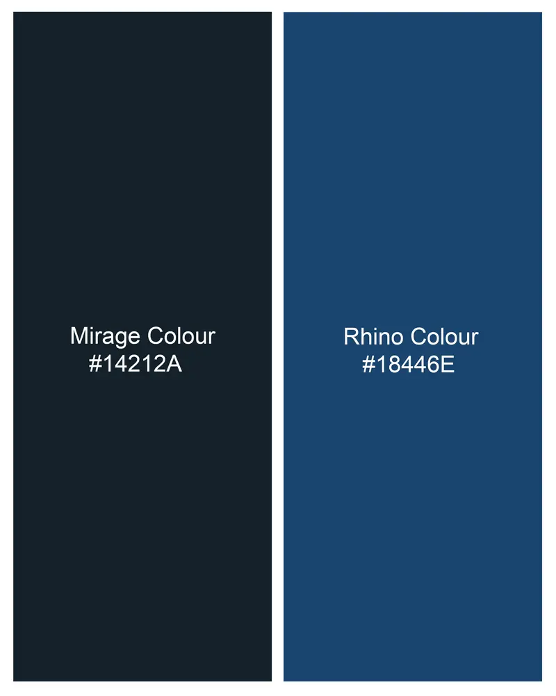 Mirage Dark Blue With Rhino Blue Super Soft Premium Cotton Shirt 8
