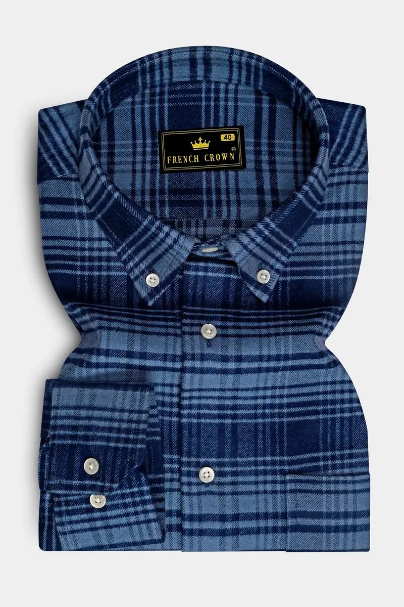 Mirage With Regent Blue Checkered Flannel Shirt 4