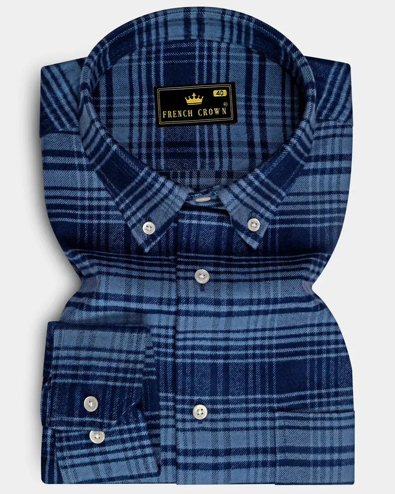 Mirage With Regent Blue Checkered Flannel Shirt 6
