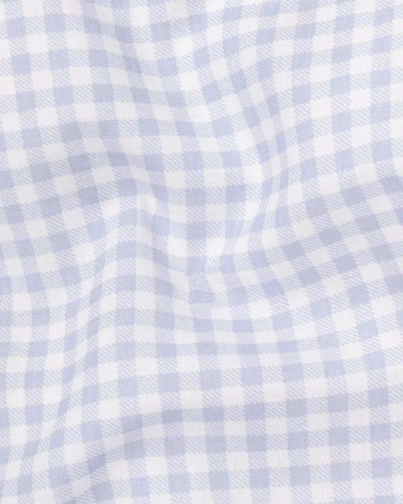 Mischka Blue And White Plaid Designer Shorts 3