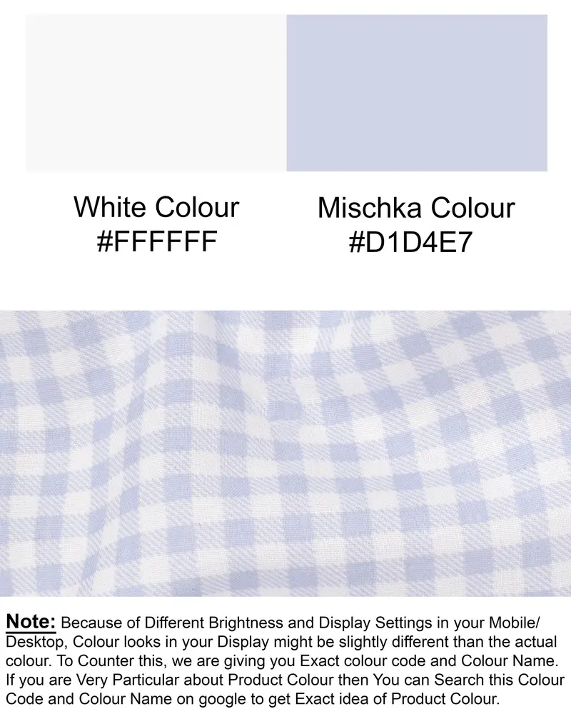 Mischka Blue And White Plaid Designer Shorts 7