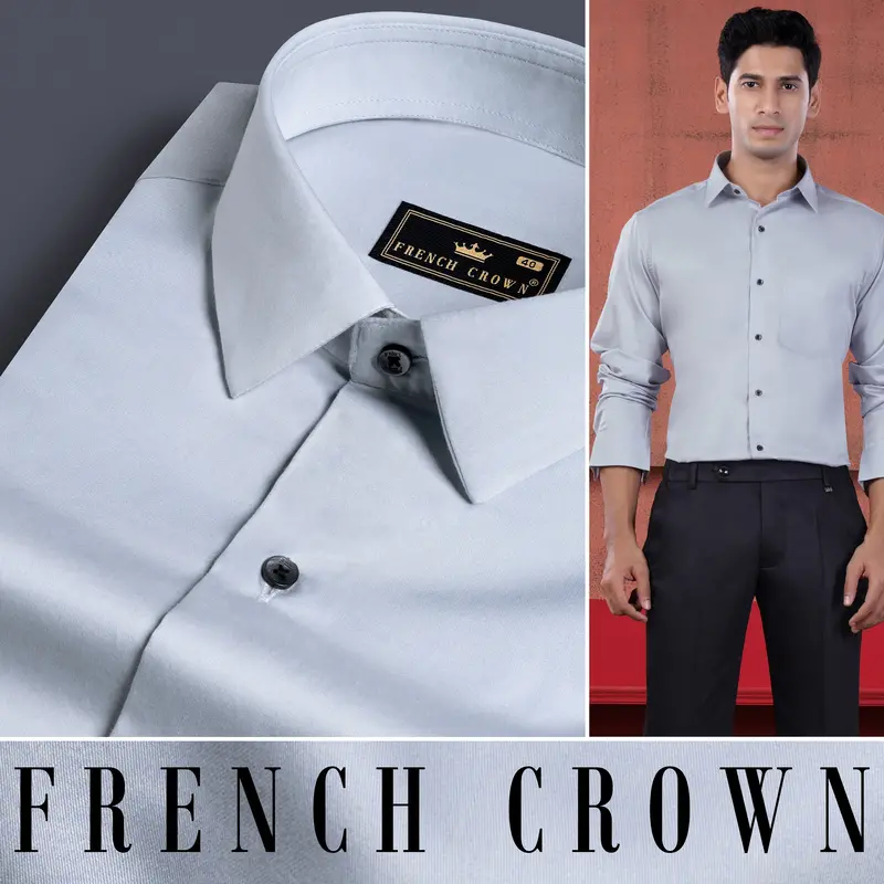 Mischka Gray Subtle Sheen Super Soft Premium Cotton Shirt 4