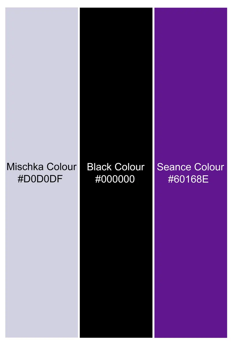 Mischka Gray With Black And Seance Purple Royal Oxford Designer Jacket 10