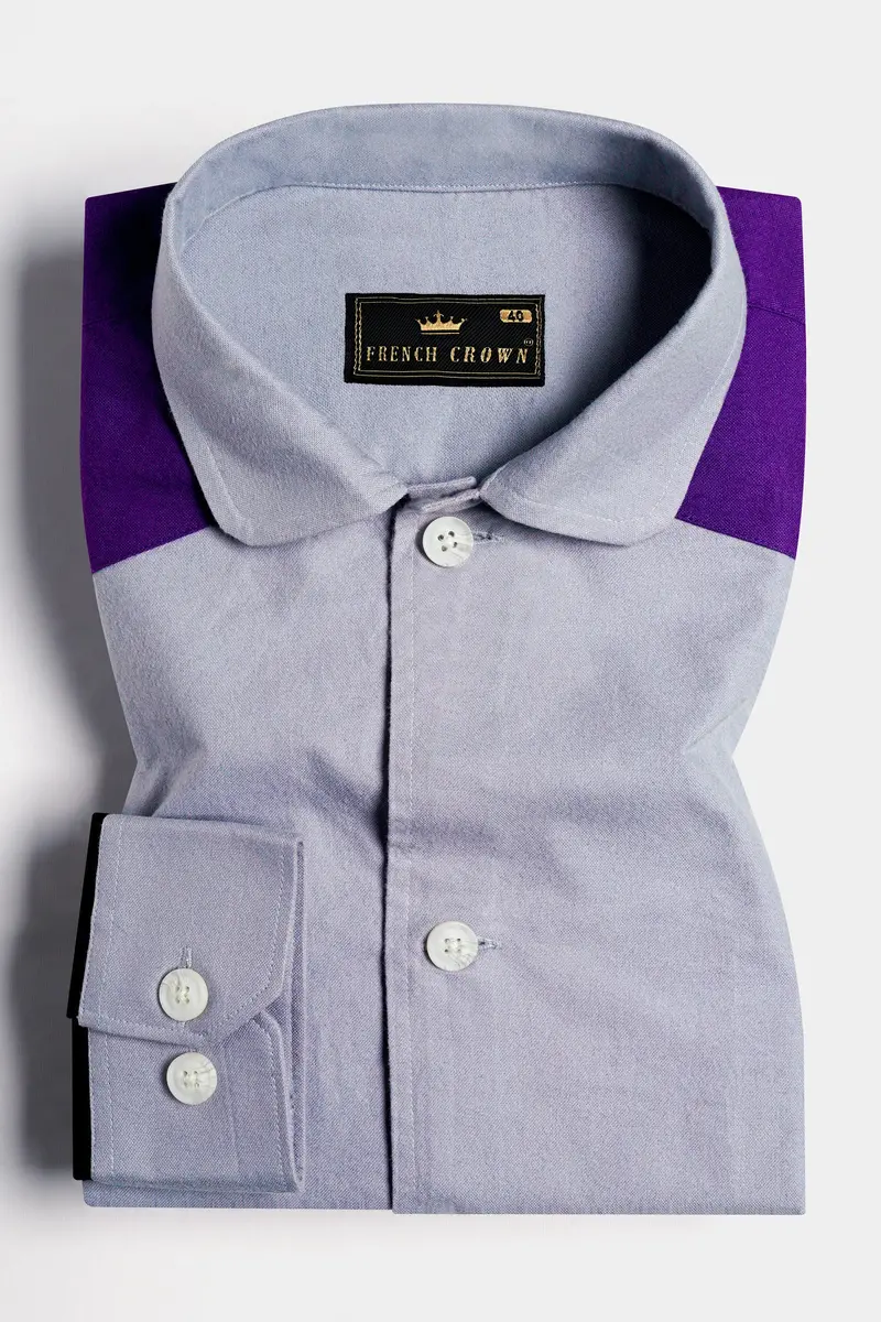 Mischka Gray With Black And Seance Purple Royal Oxford Designer Jacket 5