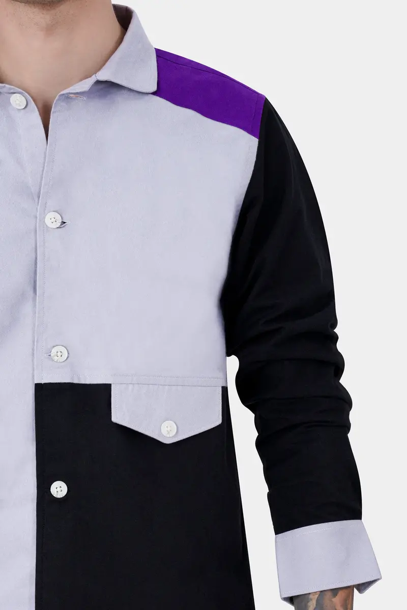 Mischka Gray With Black And Seance Purple Royal Oxford Designer Jacket 6