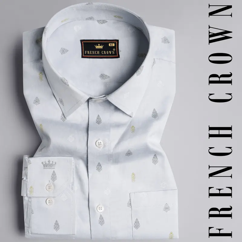 Mist Gray Multicolour Printed Super Soft Premium Cotton Shirt 1
