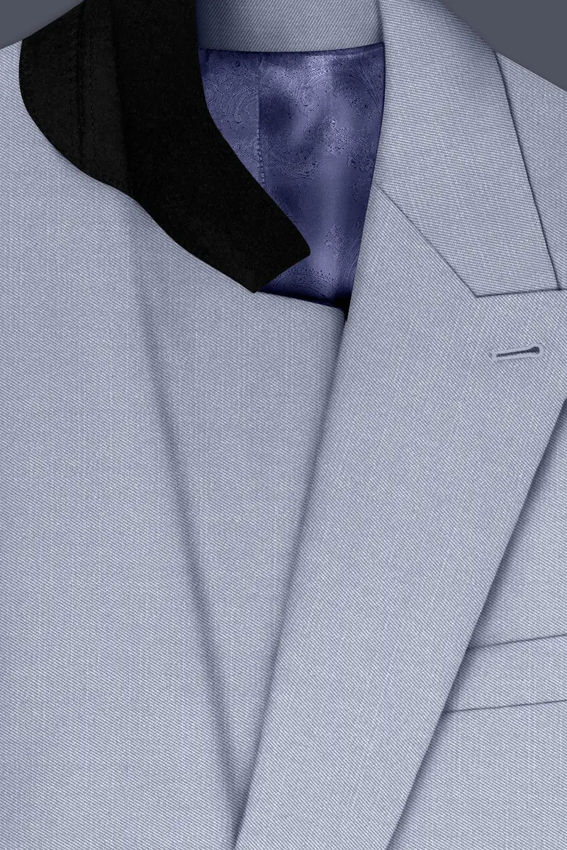 Mistivell-Mountain Mist Gray Wool Rich Double Breasted Stretchable Traveler Blazer 4