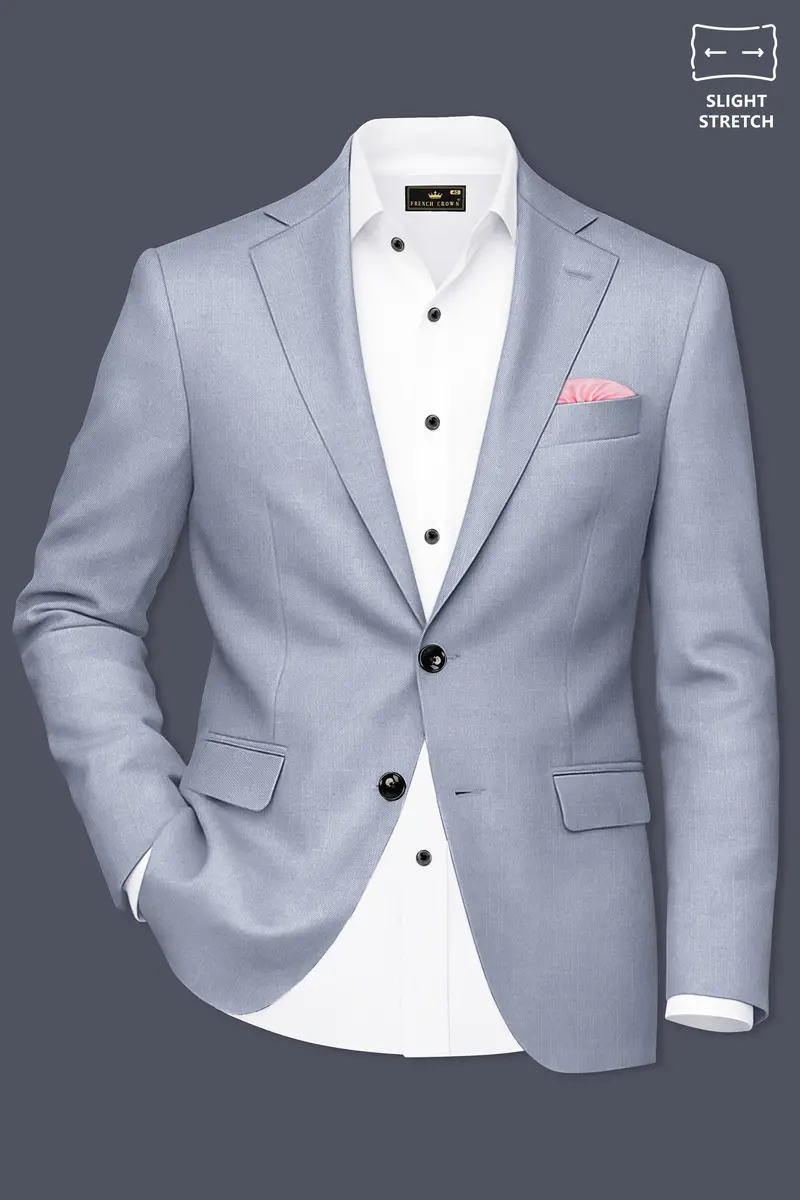 Mistivell-Mountain Mist Gray Wool Rich Single Breasted Stretchable Traveler Suit 10