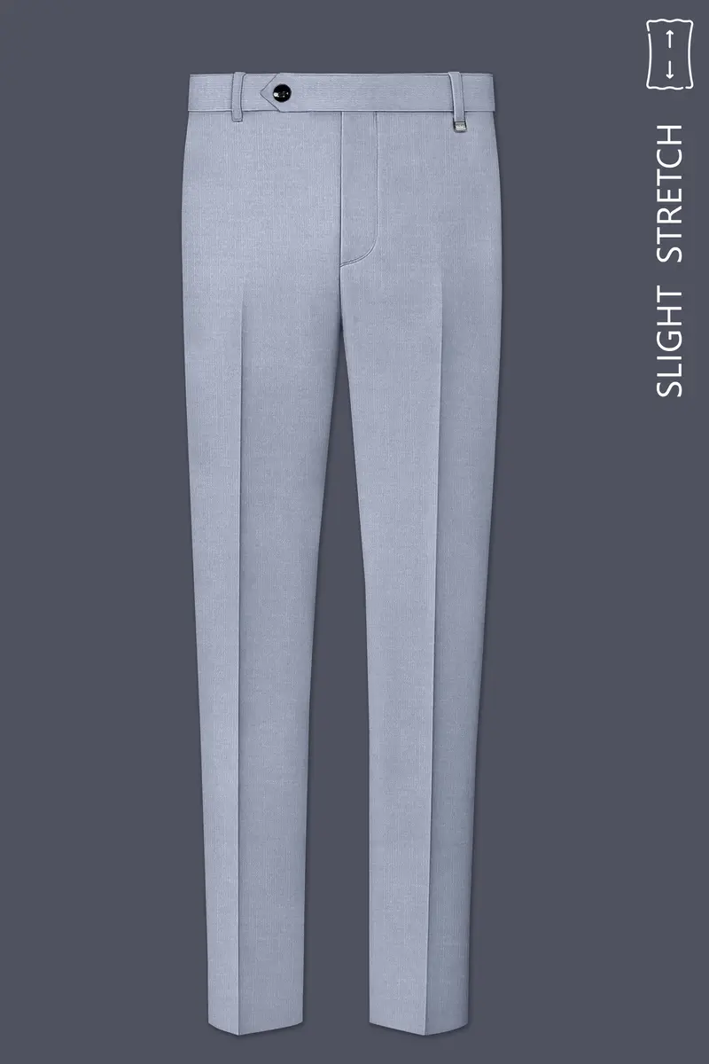 Mistivell-Mountain Mist Gray Wool Rich Single Breasted Stretchable Traveler Suit 13