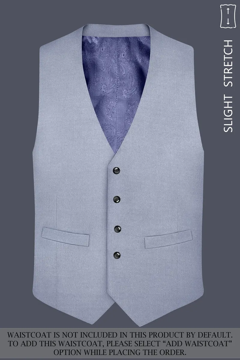 Mistivell-Mountain Mist Gray Wool Rich Single Breasted Stretchable Traveler Suit 16