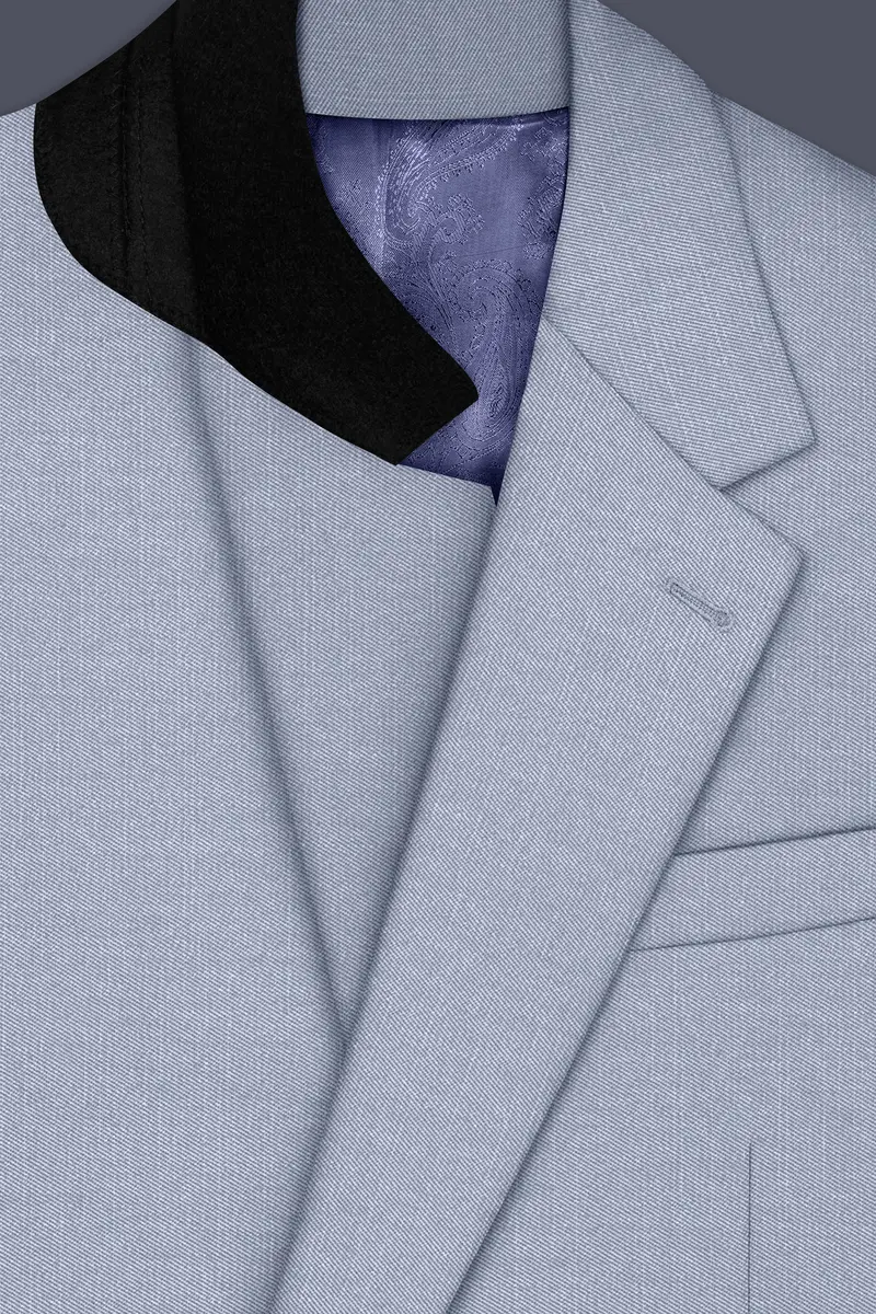 Mistivell-Mountain Mist Gray Wool Rich Single Breasted Stretchable Traveler Suit 5