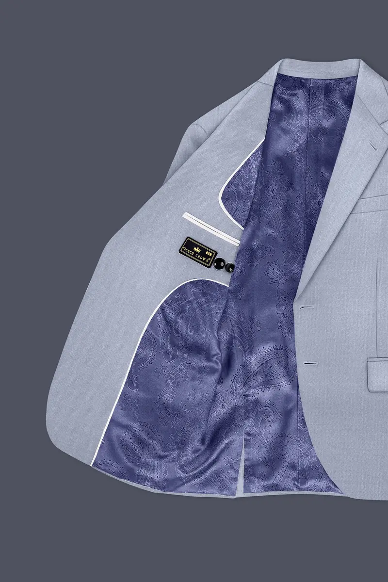 Mistivell-Mountain Mist Gray Wool Rich Single Breasted Stretchable Traveler Suit 6