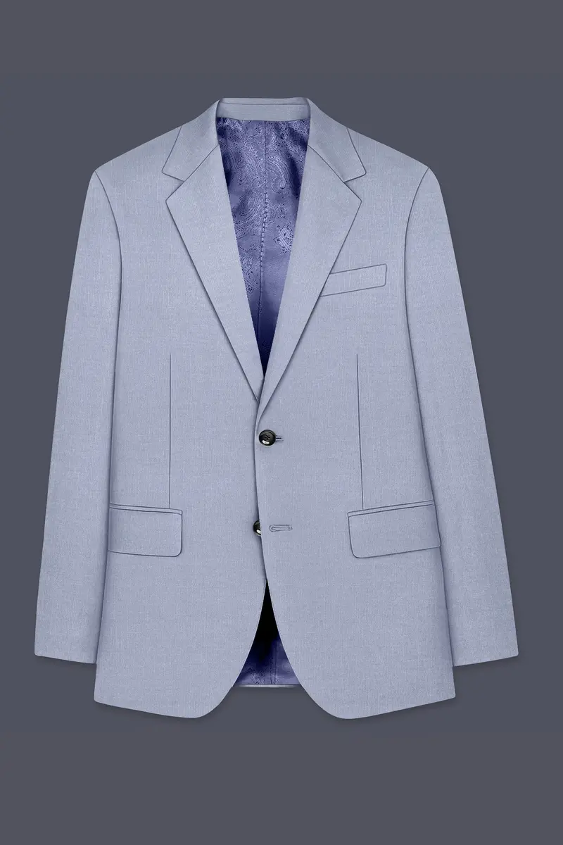 Mistivell-Mountain Mist Gray Wool Rich Single Breasted Stretchable Traveler Suit 8