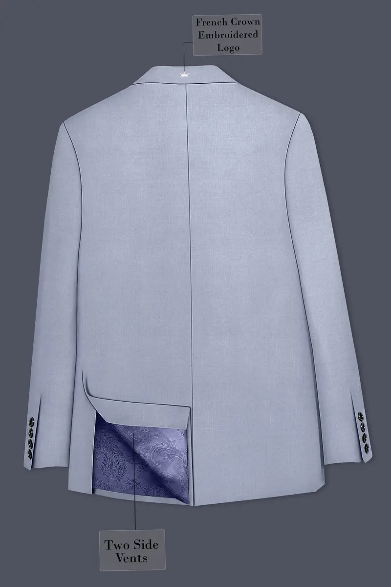 Mistivell-Mountain Mist Gray Wool Rich Single Breasted Stretchable Traveler Suit 9