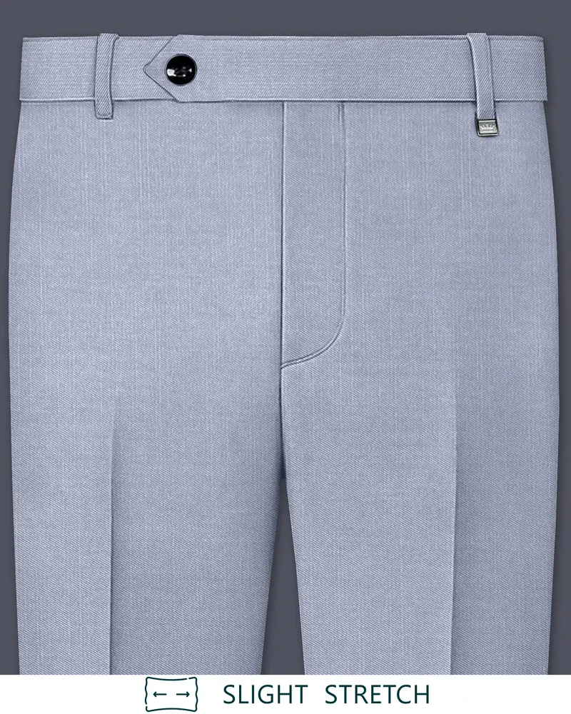 Mistivell-Mountain Mist Gray Wool Rich Stretchable Waistband Pant 1