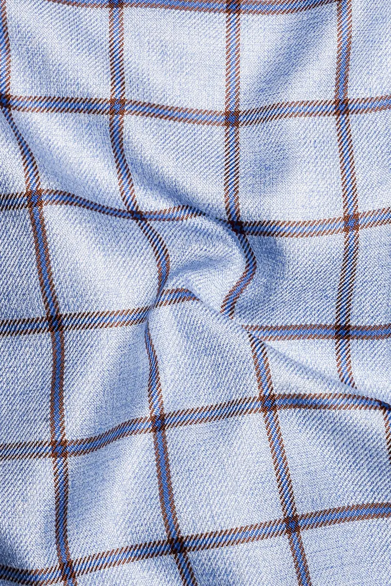 Mistrel-Spun Pearl Blue Windows Wool Rich Double Breasted Blazer 3