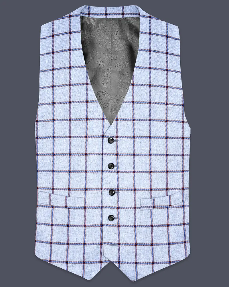 Mistrel-Spun Pearl Blue Windows Wool Rich Waistcoat 1