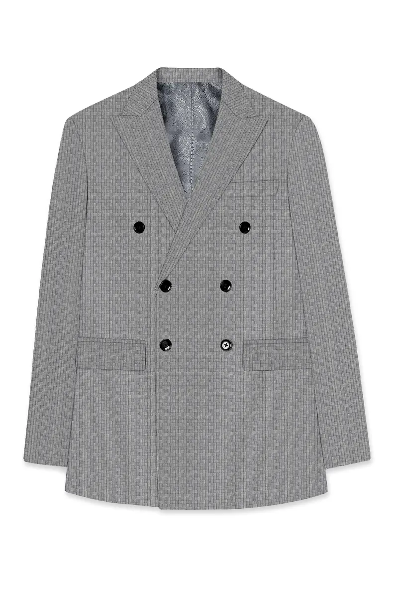 Mobster Gray Double Breasted Blazer 7
