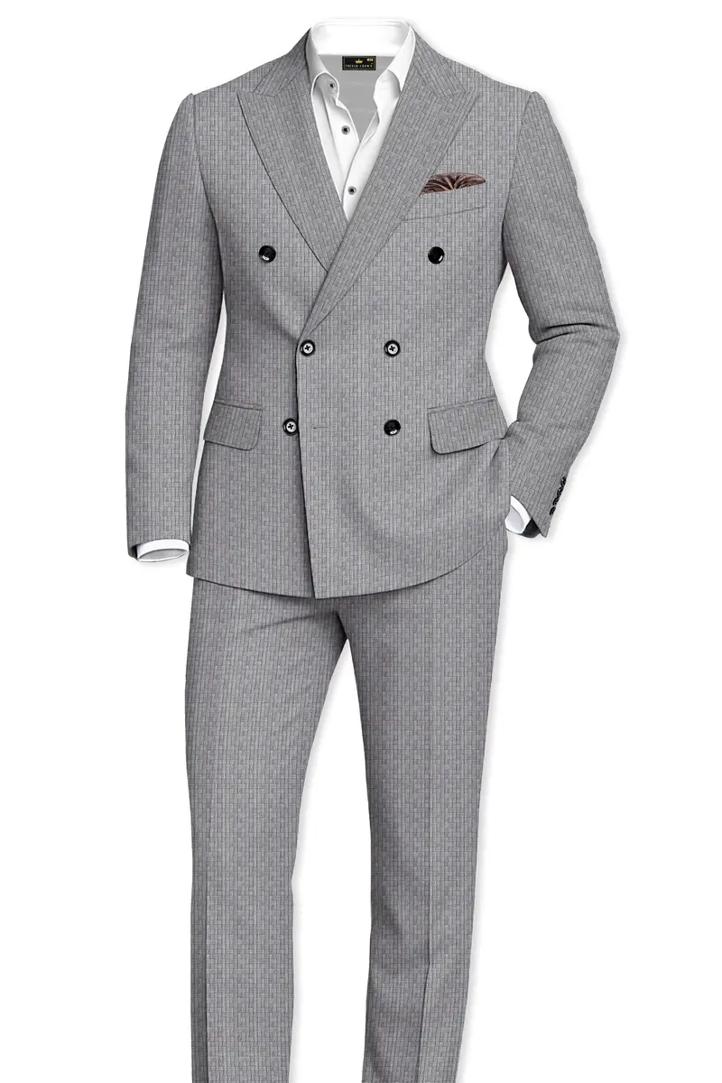 Mobster Gray Double Breasted Blazer 9