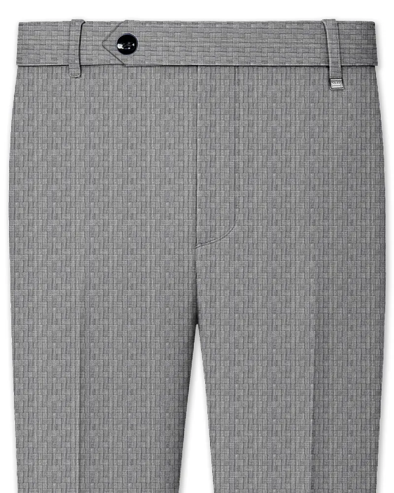 Mobster Gray Textured  Pant 1