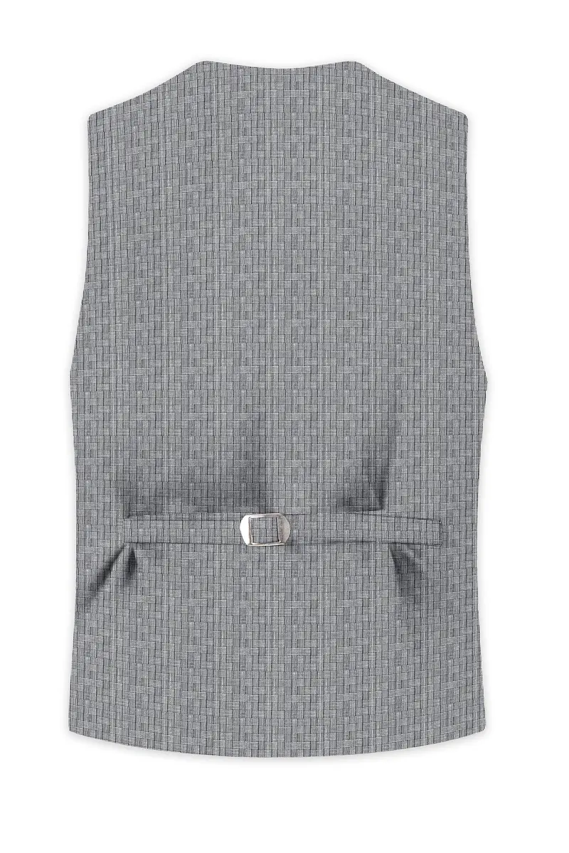 Mobster Gray Textured Waistcoat 4
