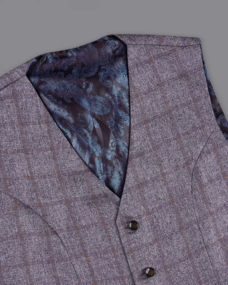 Mobster Gray Windowpane Waistcoat 4