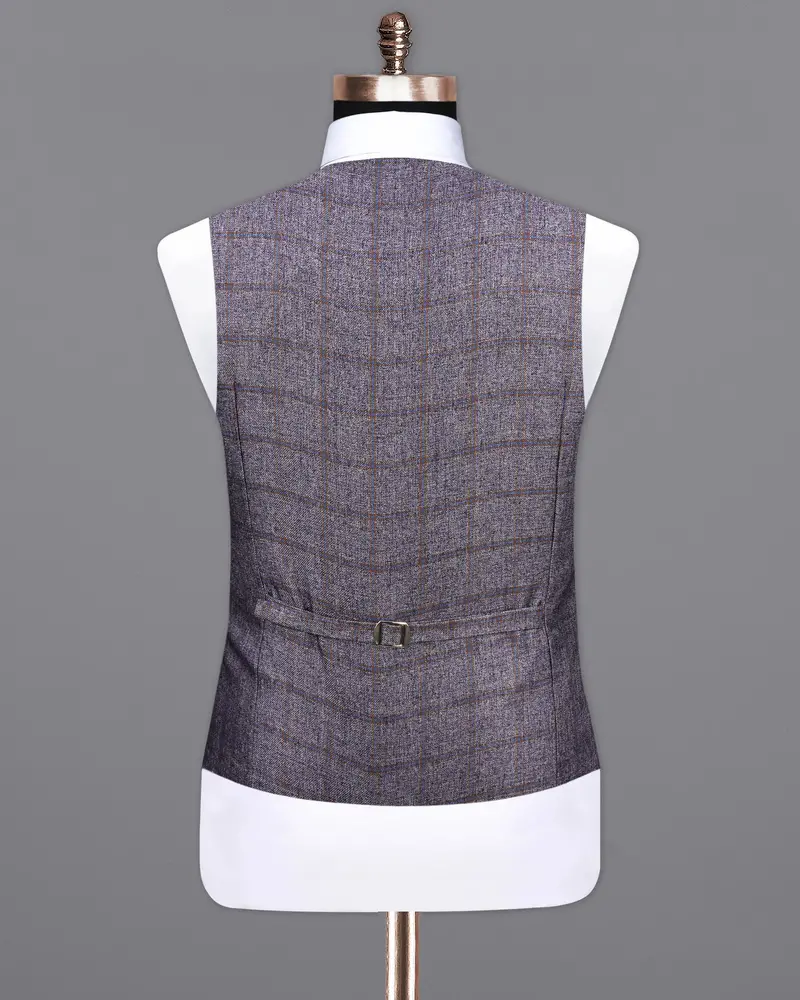Mobster Gray Windowpane Waistcoat 6