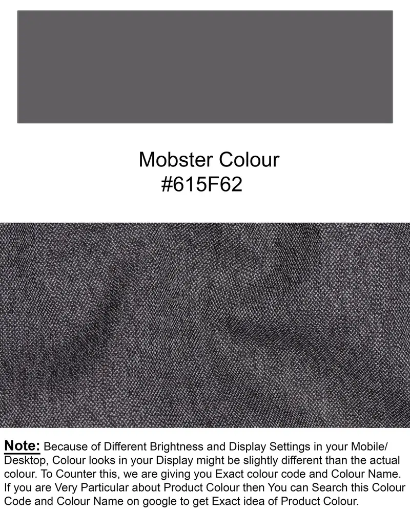 Mobster Grey Double-Breasted Premium Cotton Blazer 10