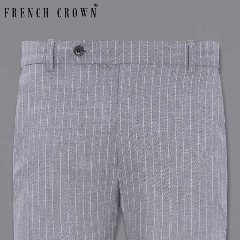Mobster Grey Striped Pant 1