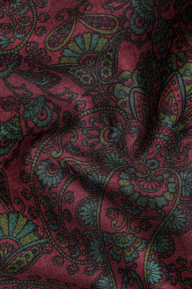 Monarch Maroon With William Green Paisley Printed Super Soft Premium Cotton Shirt 3