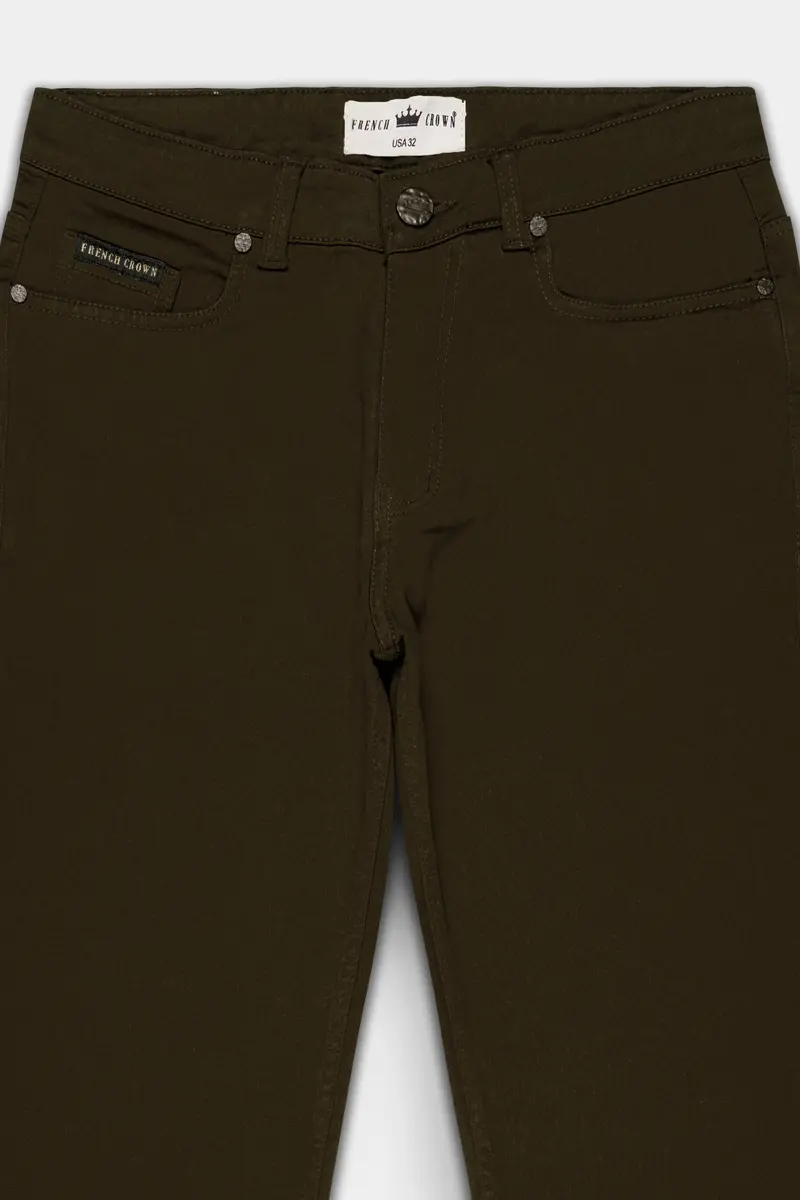 Mondo Brown Rinsed Clean Look Stretchable Denim 4