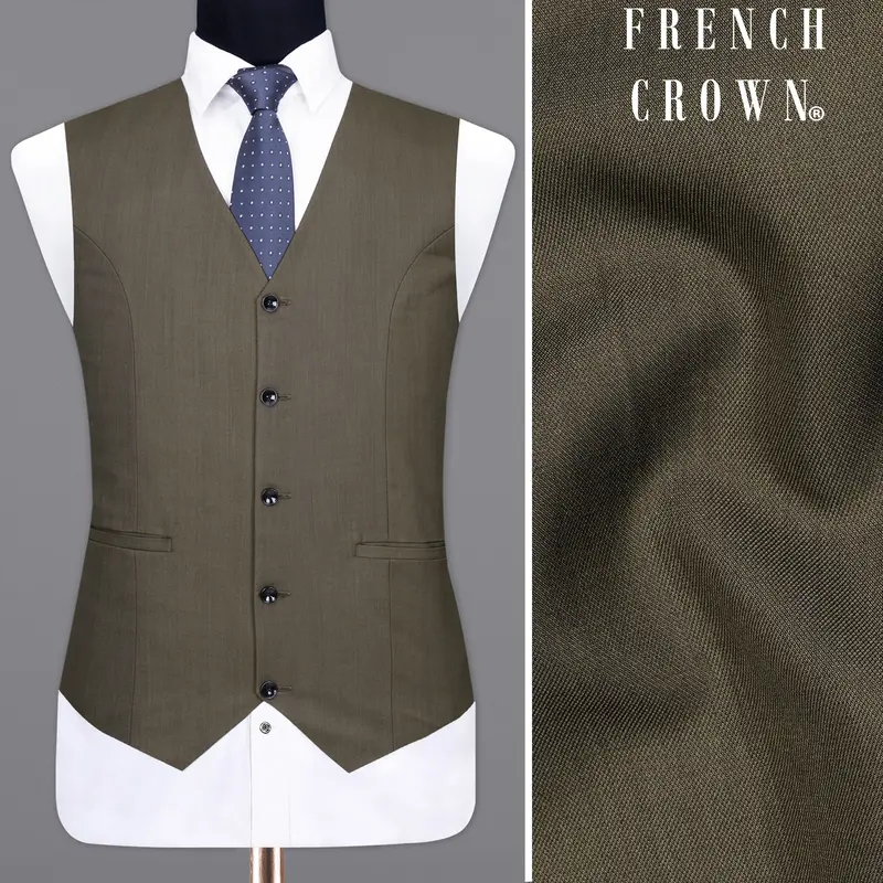 Mondo Brown Textured  Waistcoat 1